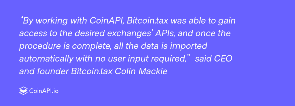 crypto tax API to run crypto tax calculation service