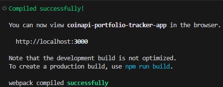 Successful compilation message