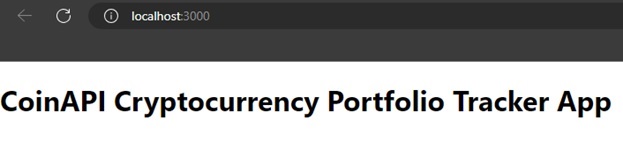 Cryptocurrency portfolio tracker header