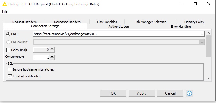 Configuring Get Request block - url